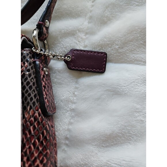 Coach Soho Purple/Burgundy & Black Python Snakeskin Leather  Crossbody - Picture 5 of 14